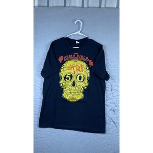 El Tri Alex Lora T Shirt Mens Large Black Excellent 2019 USA Tour Sugar Skull